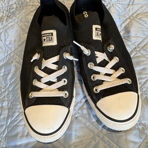 Converse Black and White Knit Low Top Sneakers